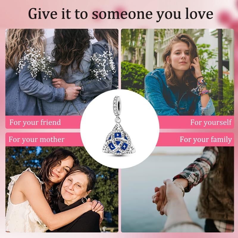 DATOUQI Queen Happy Birthday Hot Air Balloon Family Puppy Charm 925 Sterling Silver Charms for Bracelets and Necklaces Mother's Day Charms for Women - Image 4